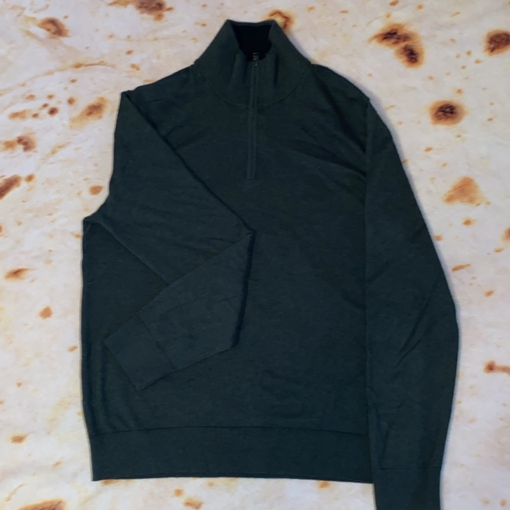 Banana Republic Men's Deep Green Zip-Up Sweater
